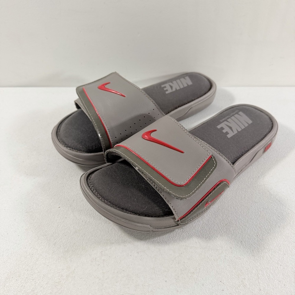 Nike Comfort Slide 2 Men's Adjustable Slides Size 9 Gray Red 415205-060